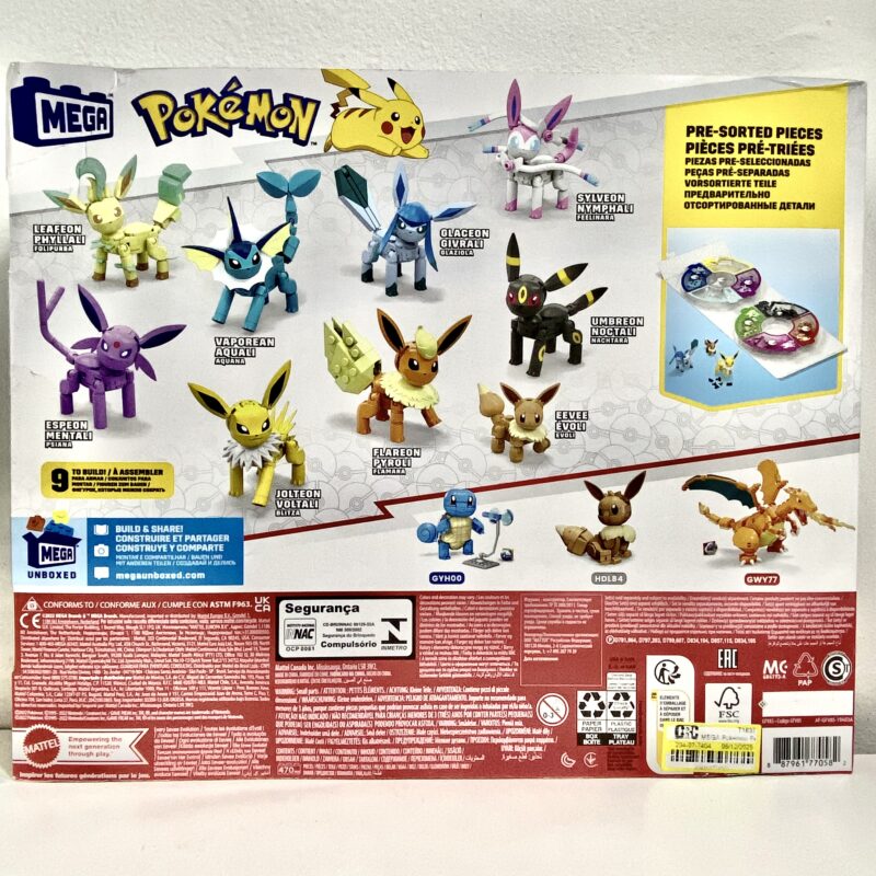 Eevee All Evolutions Pack 9 Figures - Pokemon Mega - MATTEL